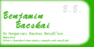 benjamin bacskai business card